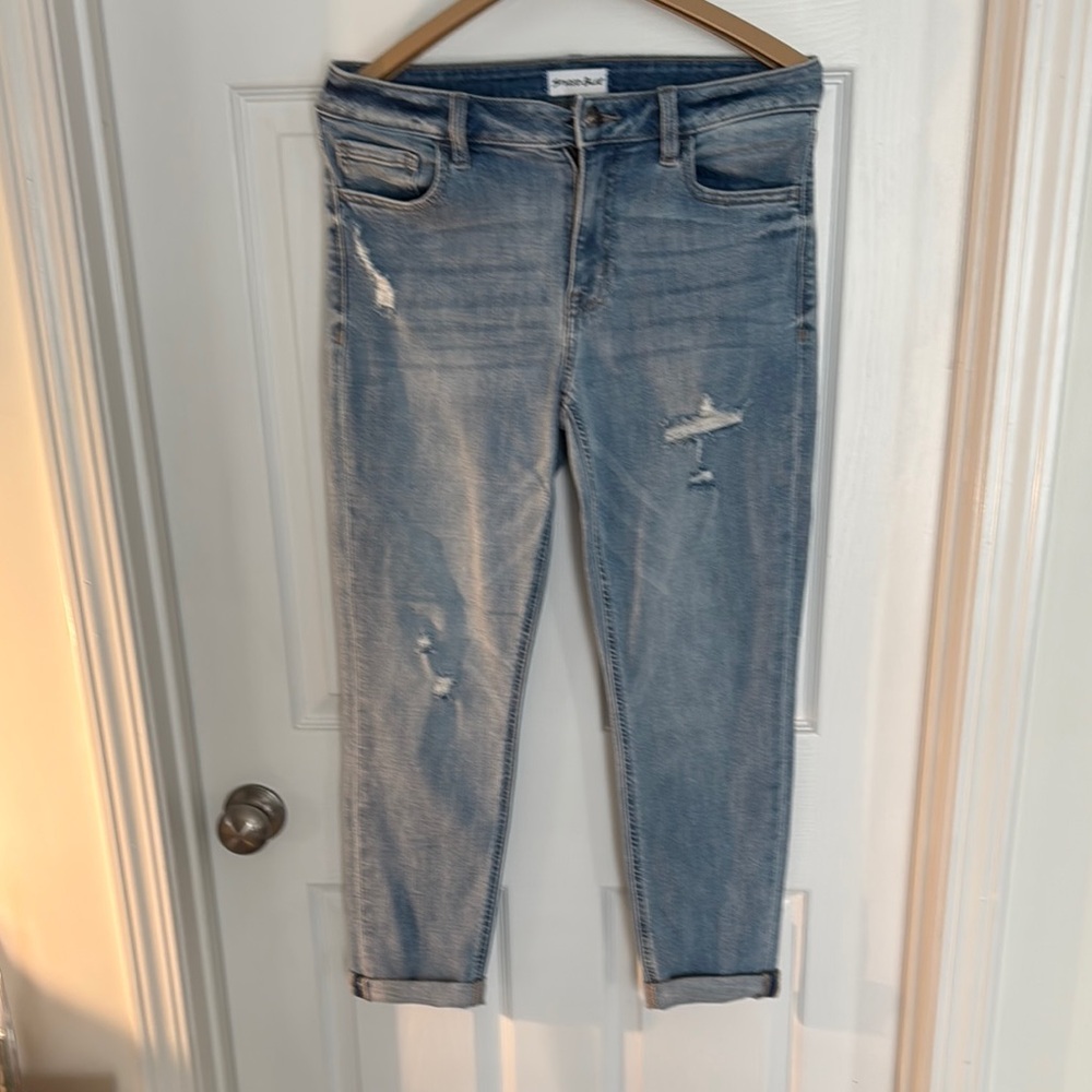 Distressed Blue Jeans